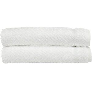 New Linum Home Textiles 100% Turkish Cotton Herringbone Hand Towels, White, 2 Pi
